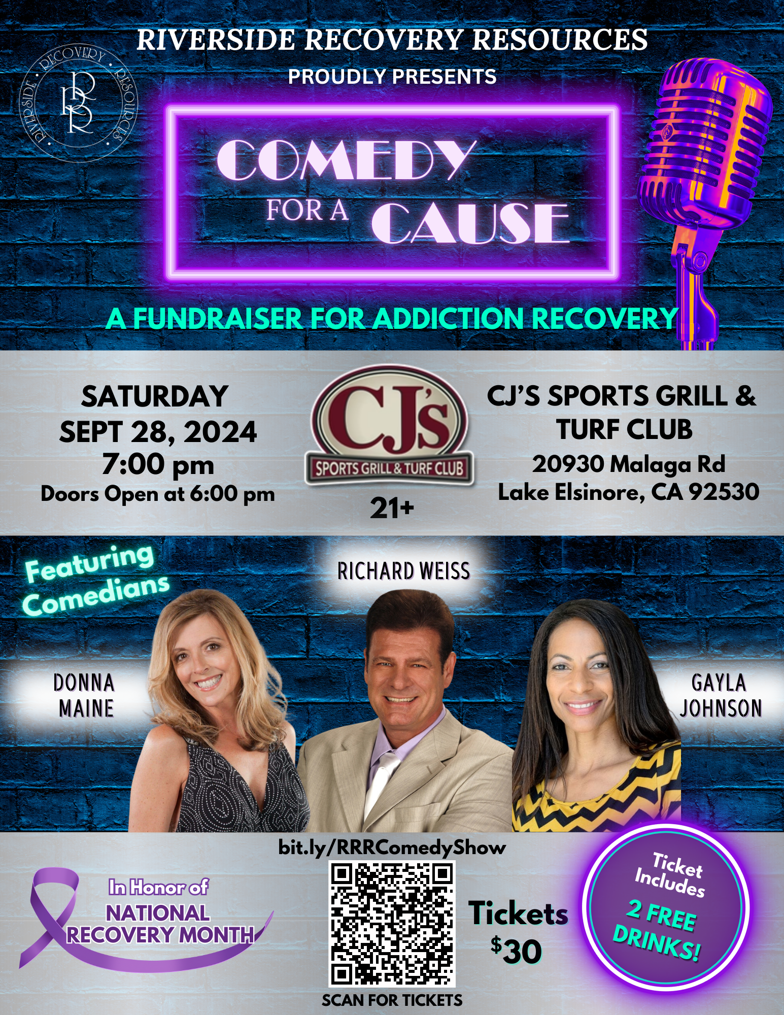 Comedy for a Cause Saturday, September 28th 2024